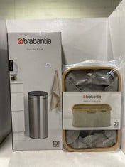 BRABANTIA FOLDABLE LAUNDRY BASKET 40 L GREY TO INCLUDE BRABANTIA TOUCH BIN 30 L SILVER