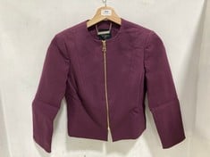 TED BAKER BRIYANN CROPPED JACKET PURPLE - SIZE 8 - RRP £195