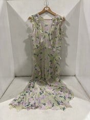 TED BAKER WMD-CALINIA SLEEVELESS WATERFALL MIDI DRESS IN LILAC SIZE 3 - RRP £250