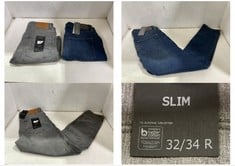 TED BAKER ELVVIS SLIM FIT STRETCH DENIM JEANS GREY - SIZE 34 TO INCLUDE FRENCH CONNECTION SKINNY FIT DENIM JEANS BLUE - SIZE 34 - TOTAL RRP £140