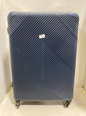 RIBBED HARDSHELL 4-WHEEL MEDIUM TRAVEL SUITCASE NAVY