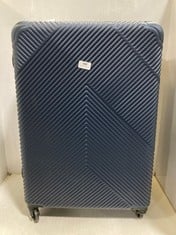 RIBBED HARDSHELL 4-WHEEL MEDIUM TRAVEL SUITCASE NAVY