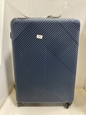 RIBBED HARDSHELL 4-WHEEL MEDIUM TRAVEL SUITCASE NAVY