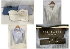 3 X ASSORTED TED BAKER ADULT CLOTHING ITEMS TO INCLUDE HELEN SWEETHEART NECKLINE KNITTED TOP BABY BLUE - SIZE 1 - TOTAL RRP £230