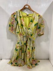 TED BAKER ISBELLA MINI DRESS WITH PUFF SLEEVES BRIGHT YELLOW - SIZE 6 - RRP £175