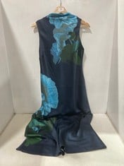 TED BAKER COWL NECK MIDI SLIP DRESS NAVY MOTIF - SIZE 2 - RRP £179