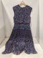 TED BAKER CORAAL WAISTED SLEEVELESS MIDI DRESS DARK NAVY - SIZE 3 - RRP £225