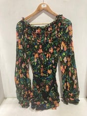 TED BAKER VERINE PLAYSUIT WITH EXAGGERATED BLOUSON SLEEVE BLACK - SIZE 2 - RRP £195