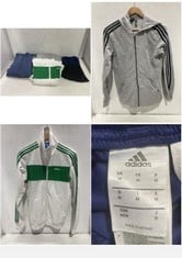 5 X ASSORTED CHILDRENS BRANDED CLOTHING ITEMS TO INCLUDE ADIDAS COLLARED ZIP JUMPER GREEN / WHITE - SIZE S