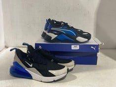 PUMA TEAM ROYAL RS-X PLAYSTATION JR TRAINERS BLACK - SIZE JUNIOR 3 TO INCLUDE NIKE AIR MAX 270 PS TRAINERS BLACK / BLUE - SIZE JUNIOR 5 - TOTAL RRP £129