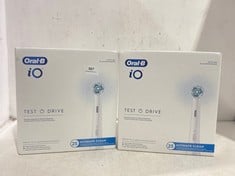 2 X ORAL-B IO TEST DRIVE 25 ULTIMATE CLEAN ELECTRIC TOOTH BRUSH HEADS