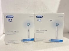 2 X ORAL-B IO TEST DRIVE 25 ULTIMATE CLEAN ELECTRIC TOOTH BRUSH HEAD