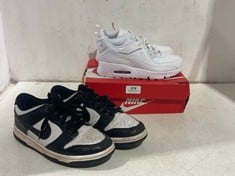 NIKE PANDA DUNK TRAINERS WHITE / BLACK - SIZE JUNIOR 5 TO INCLUDE NIKE AIR MAX 90 EASYON PS WHITE - SIZE JUNIOR 2