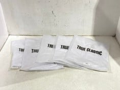 5 X TRUE CLASSICS SHORT SLEEVE CREW NECK TOP WHITE - SIZE M