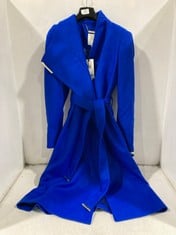 TED BAKER WMO-ROSE MID LENGTH WOOL WRAP COAT IN COBALT SIZE 1 - RRP £325