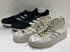 ADIDAS NIZZA HI TOP TRAINER WHITE - SIZE 6 TO INCLUDE ADIDAS SOLAR GLIDE PARLEY OCEAN PLASTIC TRAINER BLACK / WHITE - SIZE 10.5