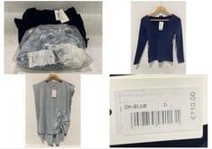 TED BAKER JORDEYN DRAPE VEST TOP PALE BLUE - SIZE 4 TO INCLUDE TED BAKER V-NECK SLIM FIT KNIT TOP DARK BLUE - SIZE 2 - TOTAL RRP £160