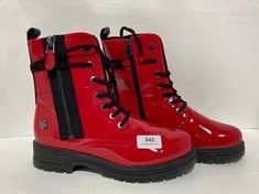 MARCO TOZZI LACE UP BOOTS RED SIZE 39