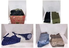 BOX OF APPROX 30 X ASSORTED CLOTHING TO INCLUDE H&M TROUSERS BLACK SIZE EUR-40