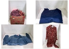 BOX OF APPROX 30 X ASSORTED CLOTHING TO INCLUDE GYM LEGGINGS BURGUNDY SIZE M