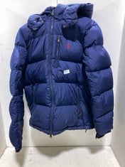 RALPH LAUREN HOODED PUFFER JACKET DARK BLUE SIZE M