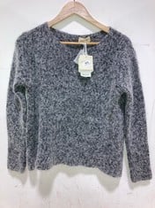 AMERICAN VINTAGE BOAT COLLAR LONG SLEEVE KNIT SWEATER GREY SIZE SM RRP- £120