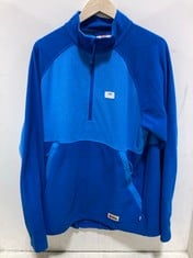 FJALL RAVEN 1/4 ZIP FLEECE TOP BLUE SIZE LG TO INCLUDE NAPAPIJRI 1/4 BUTTON FLEECE TOP NAVY BLUE SIZE M