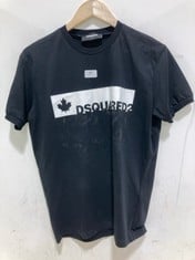 DSQUARED2 T-SHIRT BLACK WITH WHITE BLOCK LOGO SIZE LG