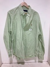 RALPH LAUREN LONG SLEEVE SHIRT LIME GREEN WITH LOGO SIZE XXL