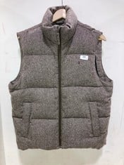 TOMMY HILFIGER PADDED GILET BROWN TWEED SIZE M TO INCLUDE U.S. POLO PUFFER GILET ARMY GREEN SIZE M