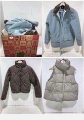 BOX OF APPPROX 6 X JACKETS/COATS TO INCLUDE BEAMS HEART SINGLE BREASTEDWOOL LOOK COAT LIGHT BLUE SIZE SM