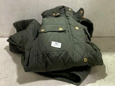 BARBOUR QUILT HOODED JACKET DARK GREEN SIZE 18 RRP- £199