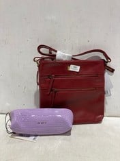 TED BAKER IMITATION CROC PENCIL CASE LILAC TO INCLUDE ASSOTS CORI CROSS BODY BAG CHILLI PEPPER WAXY