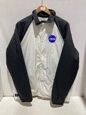 VANS PUFFER JACKET BLACK/WHITE WITH NASA LOGO SIZE M