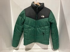 NORTH FACE PADDED PUFFER JACKET BOTTLE GREEN/BLACK SIZE XS