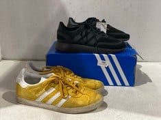 ADIDAS N-5923 J TRAINERS BLACK SIZE 5.5 TO INCLUDE ADIDAS GAZELLE TRAINERS YELLOW SUEDE SIZE 6