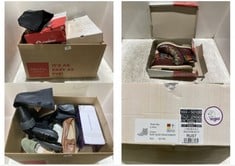 BOX OF ASSORTED ADULT FOOTWEAR TO INCLUDE RIEKER ANKLE BOOTS BURGUNDY/MULTI SIZE 6