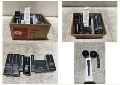 SMALL BOX OF ASSORTED BARE MINERALS BEAUTY PRODUCTS TO INCLUDE LIQUID EYELINER BLACK 3ML