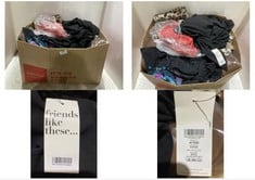 BOX OF ASSORTED ADULT CLOTHING TO INCLUDE FRIENDS LIKE THESE CHIFFON BLOUSE BLACK SIZE 16