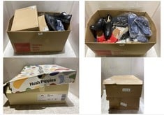 BOX OF ASSORTED ADULT FOOTWEAR TO INCLUDE NAVY BLUE CLOGS SIZE 5