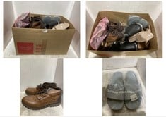 BOX OF ASSORTED ADULT FOOTWEAR TO INCLUDE BROWN LACE UP ANKLE BOOTS SIZE 43