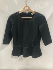 CLAUDIE PIERLOT WOMENS FRILL BLACK TOP- SIZE 36