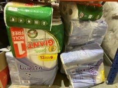 QTY OF ASSORTED TOILET TISSUE ROLLS & KITCHEN PAPER TOWEL ROLLS