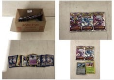 BOX OF ASSORTED POKEMON CARDS TO INCLUDE SWORD & SHIELD LOST ORIGIN 10 ADDITIONAL GAME GARDS