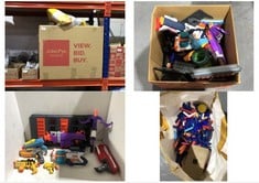 BOX OF ASSORTED TOY GUNS & ACCESSORIES TO INCLUDE NERF FORTNITE SHOTGUN