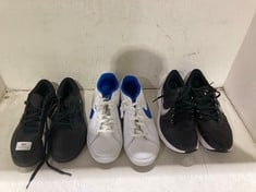 3 X ASSORTED TRAINERS TO INCLUDE ADIDAS COURT TRAINERS IN BLACK SIZE 6