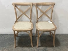 CAFE CHAIR NATURAL LINEN 470X560X880MM (2PK) - ITEM NO. 229852 - RRP £ 475