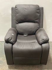 PALERMO DARK BROWN LEATHER MANUAL RECLINER ARMCHAIR - RRP £500