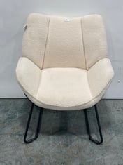 LEO LEISURE BOUCLE CHAIR IN WHITE - RRP £129