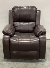 MANUAL RECLINER ARMCHAIR IN DARK BROWN LEATHER